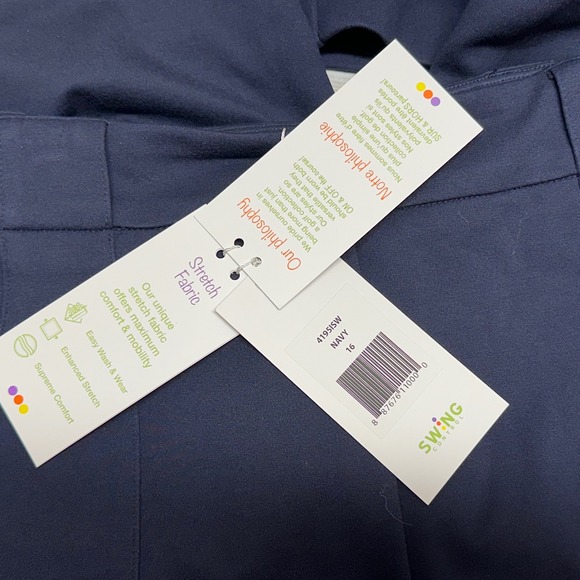 Swing Control Women's Golf‎ Pull On Ankle Pants Size 16 Navy Stretch NEW - Picture 4 of 7